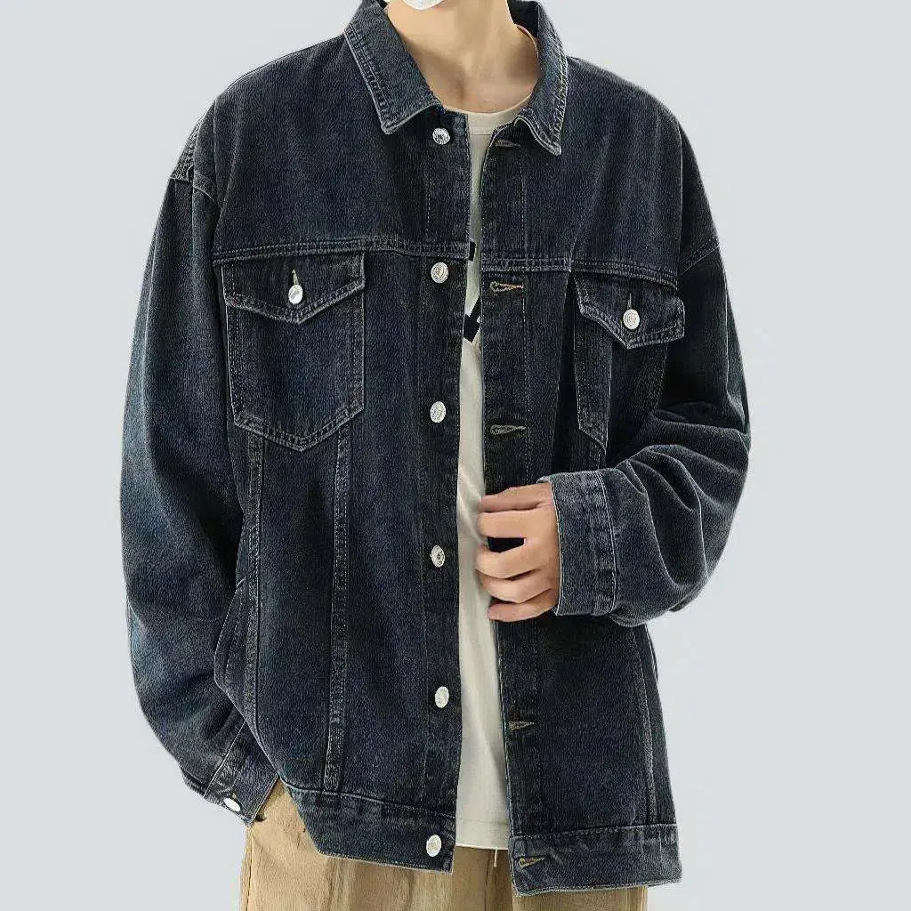 Oversized vintage men's jean jacket