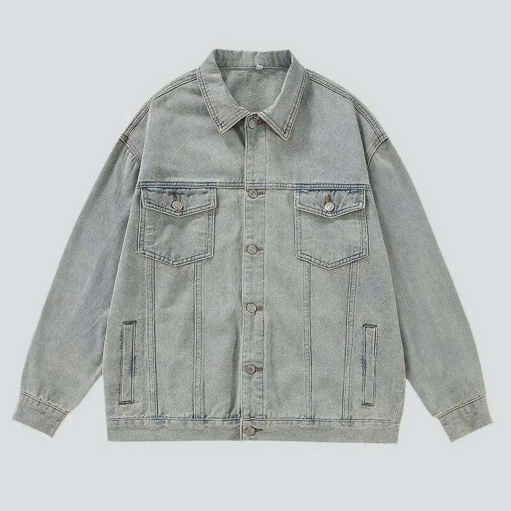 Oversized vintage men's jean jacket