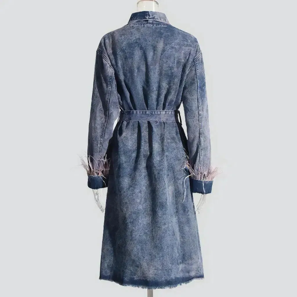 Oversized violet-cast jean coat