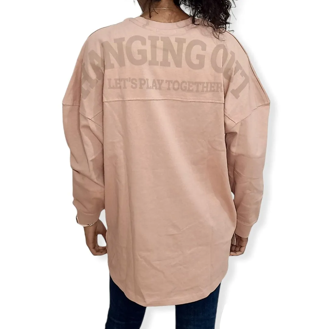 (Oversized) Women Sweatshirt - Bois de rose