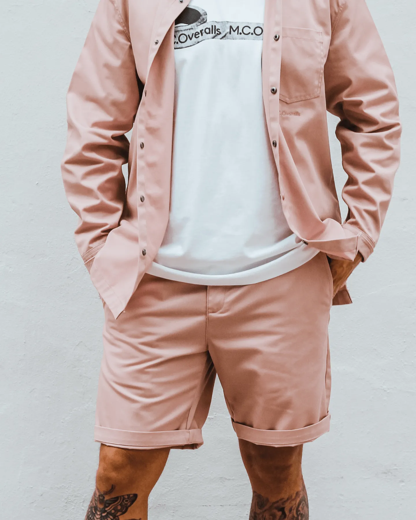 Oversized Work Shorts Dusty Pink