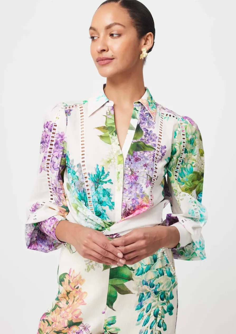 OW21810WSA SWANSON EMBROIDERED COTTON VOILE SHIRT - WISTERIA ALBA