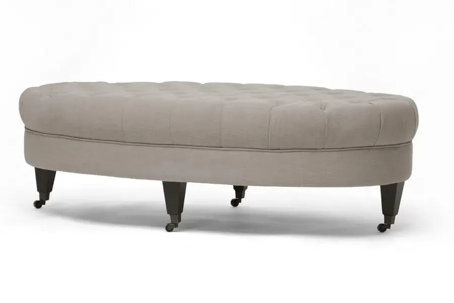 Owen Beige Linen Modern Tufted Ottoman