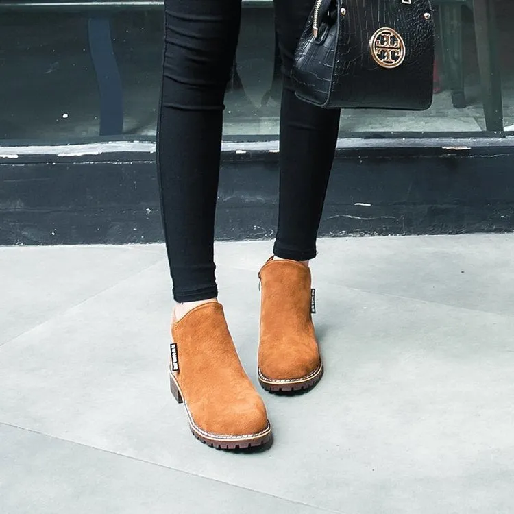 Owlkay Winter Plush Comfortable Casual Ankle Boots