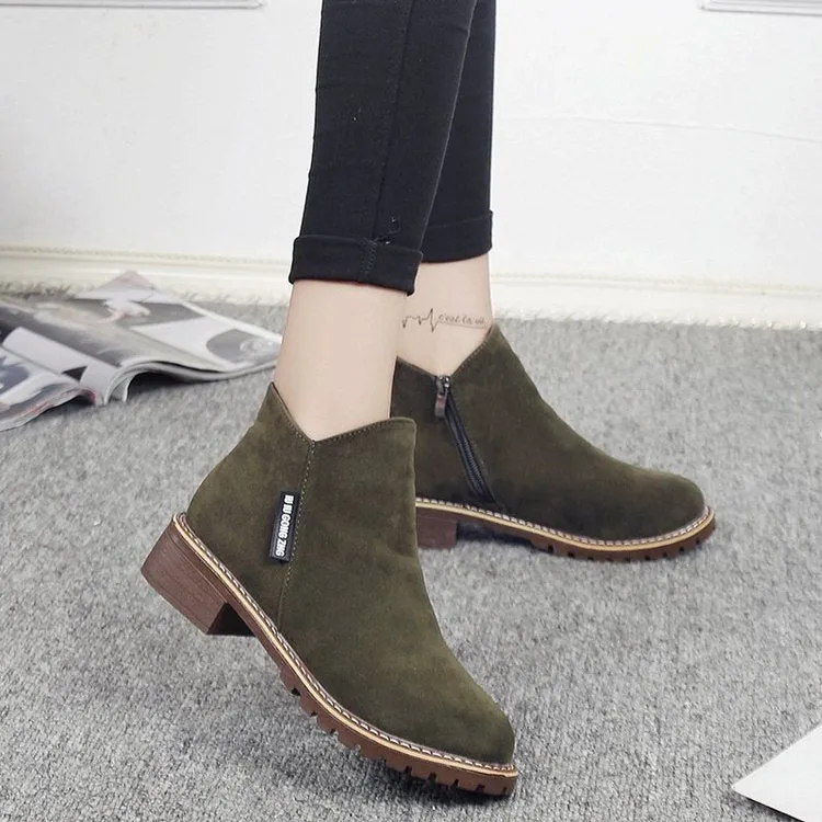 Owlkay Winter Plush Comfortable Casual Ankle Boots