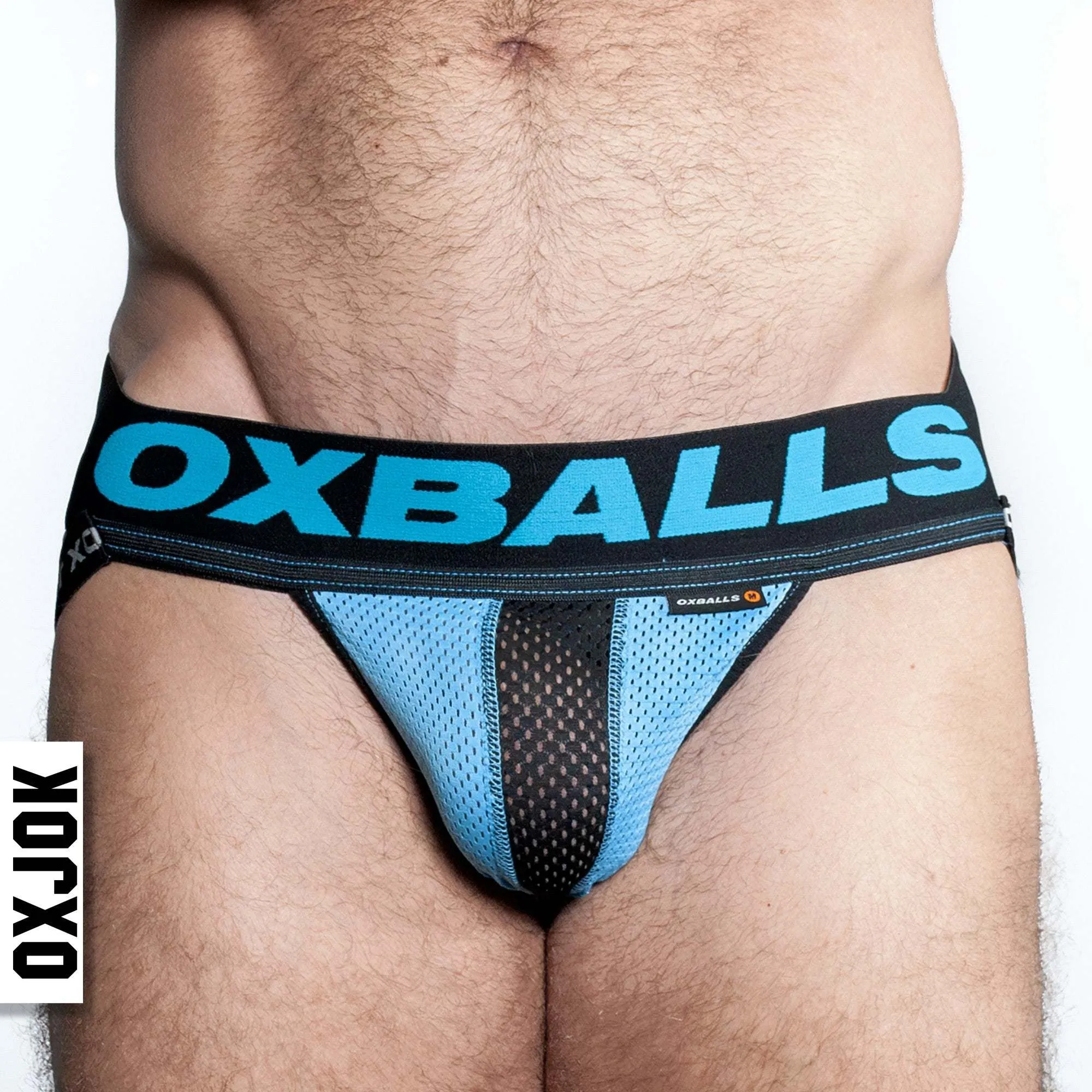 Oxballs Oxjok Airmesh Swagger Slider-Strap Jock - Sky Blue