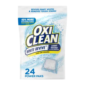 OxiClean White Revive Laundry Whitener and Stain Remover Power Paks, 24 Count