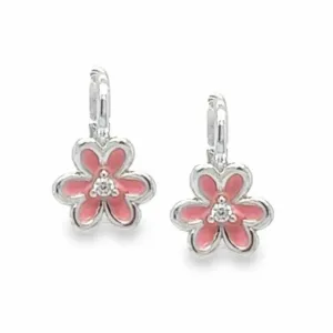 P396 Pink Flower Earring