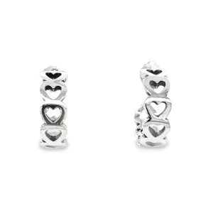 P491 Small Linked Heart Hoops Earring