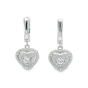 P495 Heart with Cz Hoops Earring