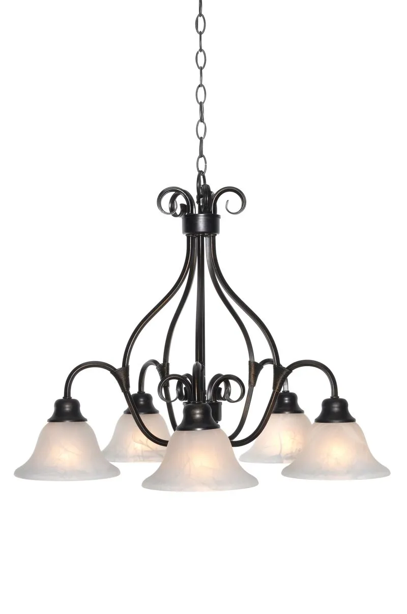 Pacific 26.75" 5 Light Down Light Chandelier in Kentucky Bronze