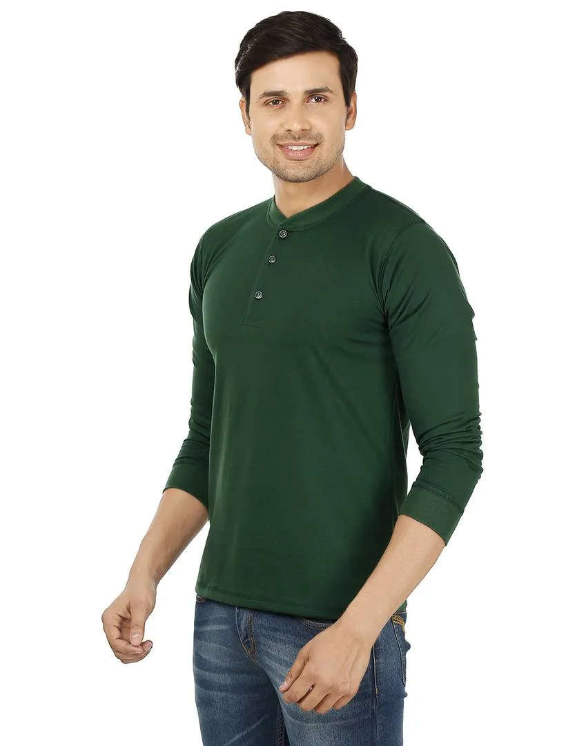 Pack Of 2 Polycotton Solid Henley Tees