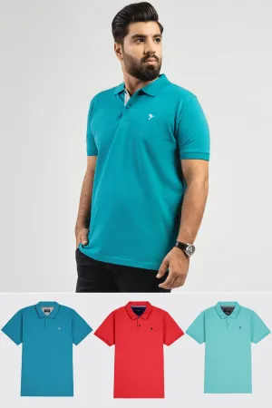 Pack of 3 Polo Shirts (Plus Size) - S24 -  MP0404P