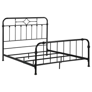 Packlan Eastern King Metal Panel Bed Matte Black