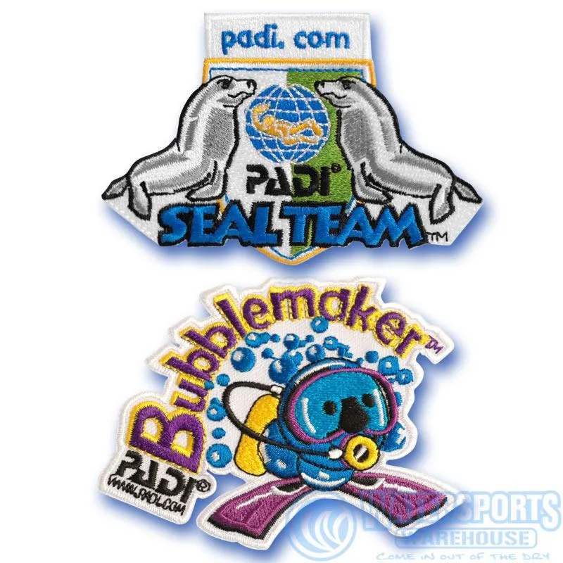 PADI Diver Qualification Chevrons & Emblems, various