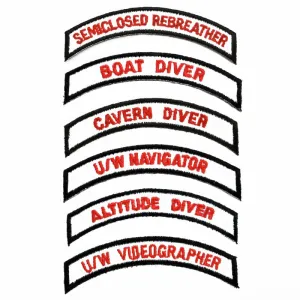 PADI Diver Qualification Chevrons & Emblems, various