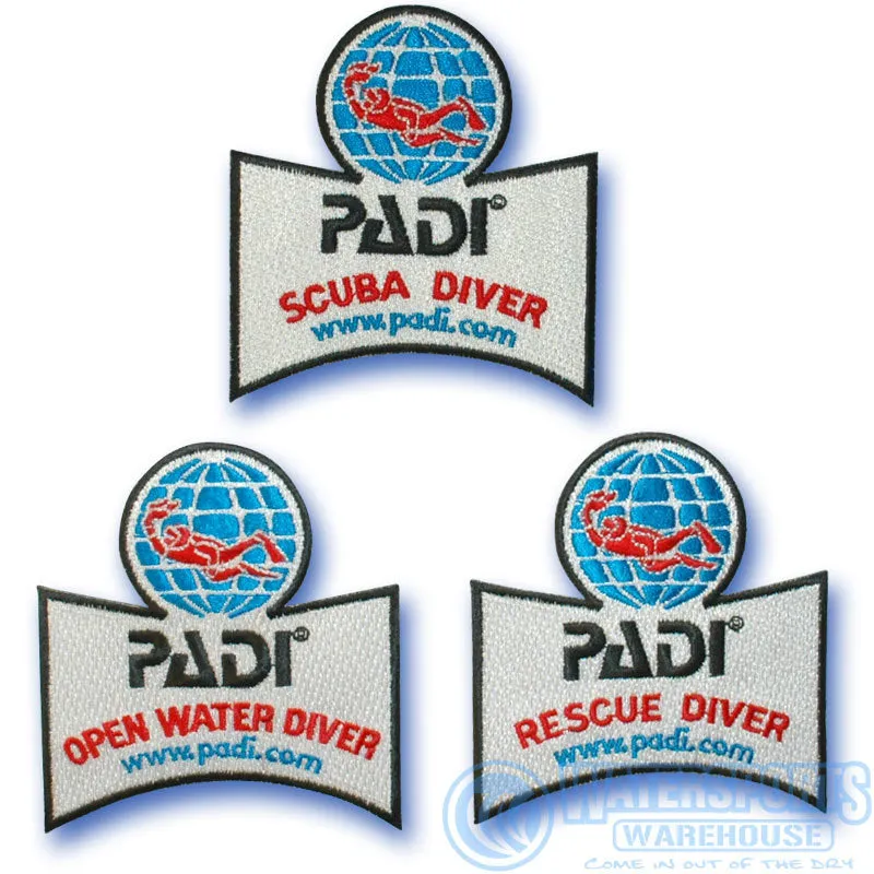 PADI Diver Qualification Chevrons & Emblems, various