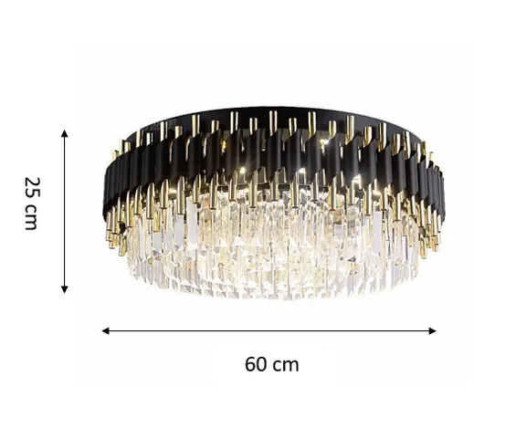 Padma Round Flush-Mount Crystal Chandelier