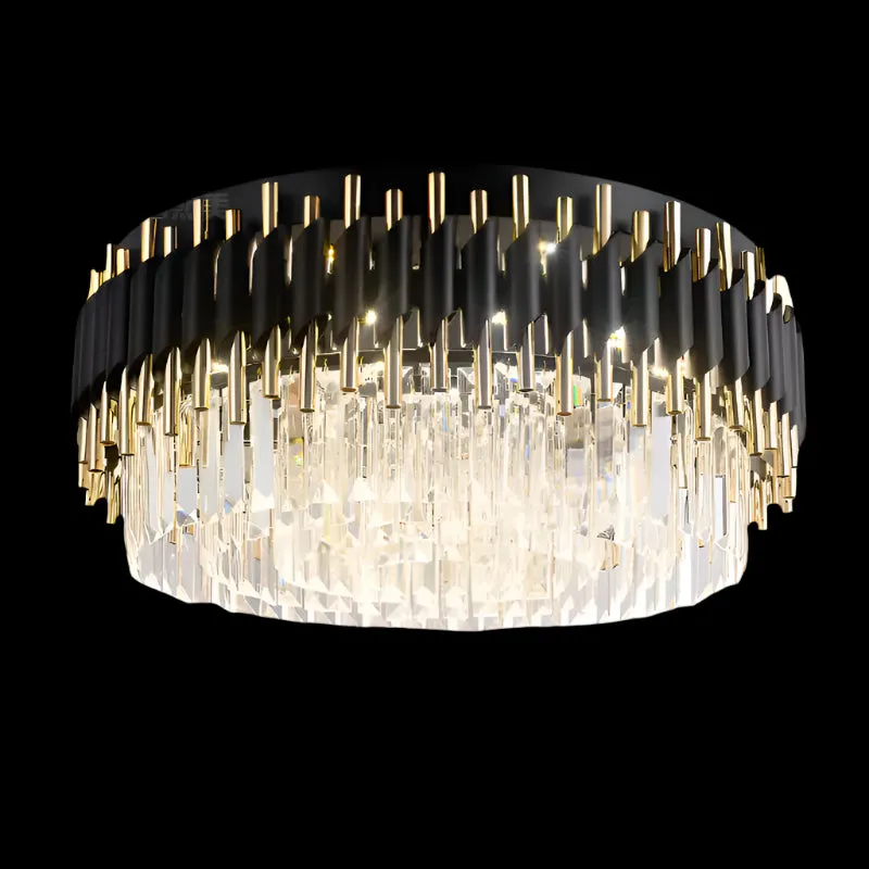 Padma Round Flush-Mount Crystal Chandelier