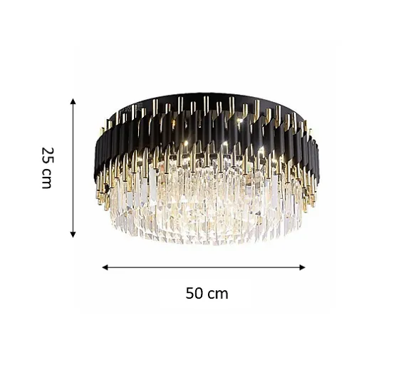 Padma Round Flush-Mount Crystal Chandelier