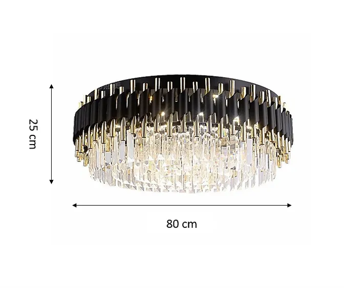 Padma Round Flush-Mount Crystal Chandelier