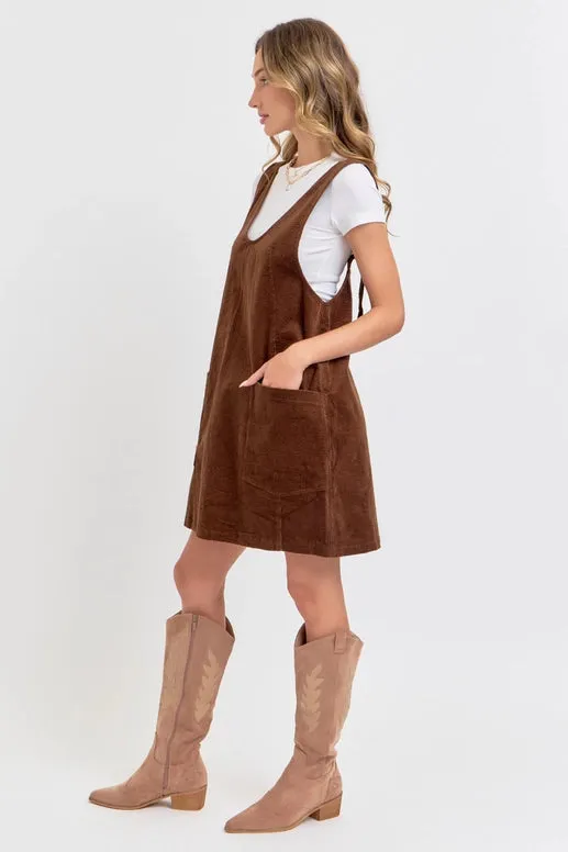 Paige Corduroy Overall Mini Dress