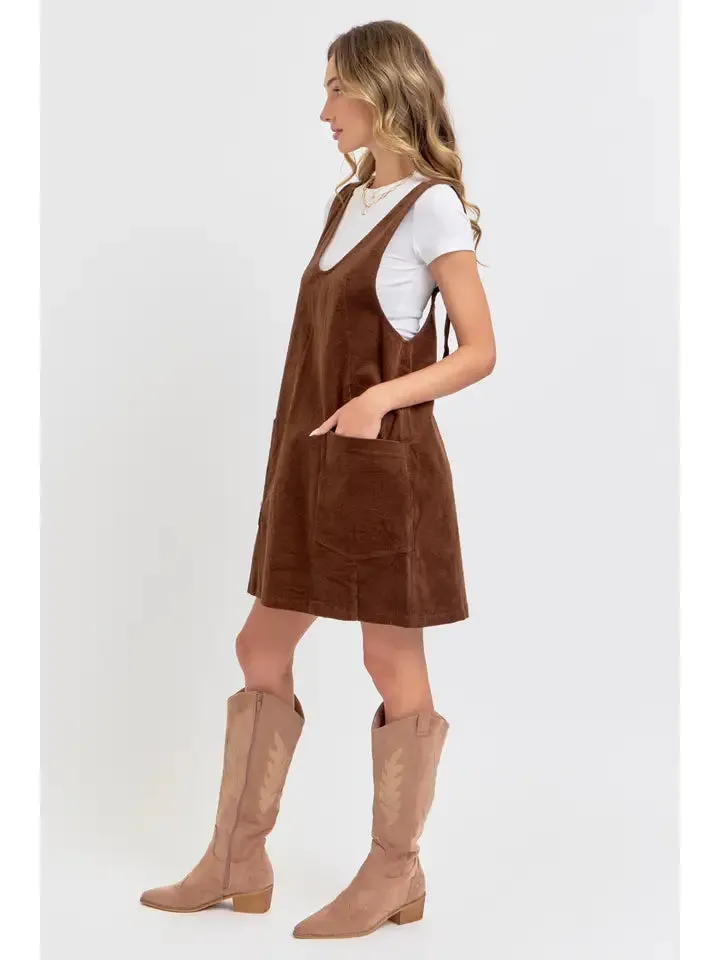 Paige Corduroy Overall Mini Dress