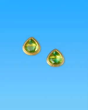 Paige Tear Drop Stud Earrings in Lime Green