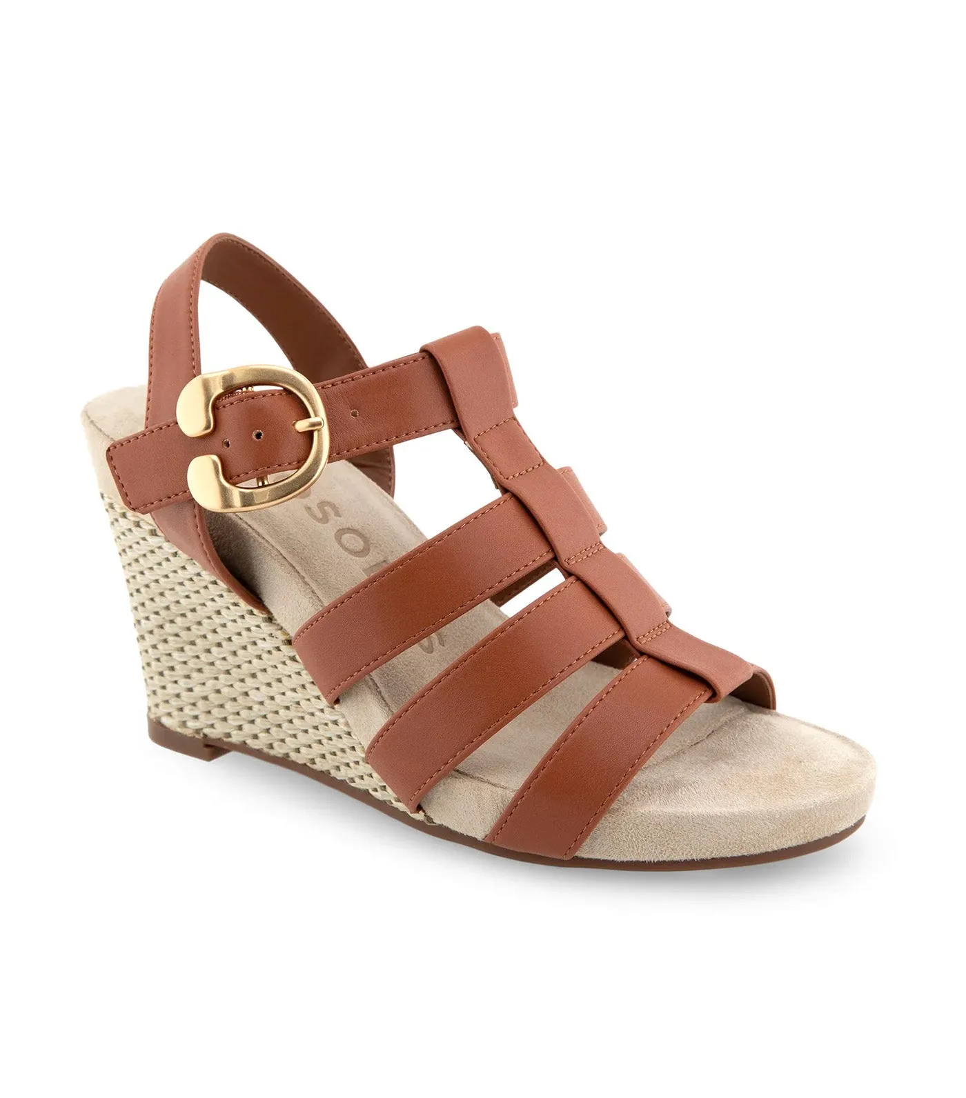 Paige Wedge Sandals Tan