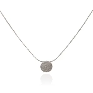 Paillette Tiny Disc Pendant Silver