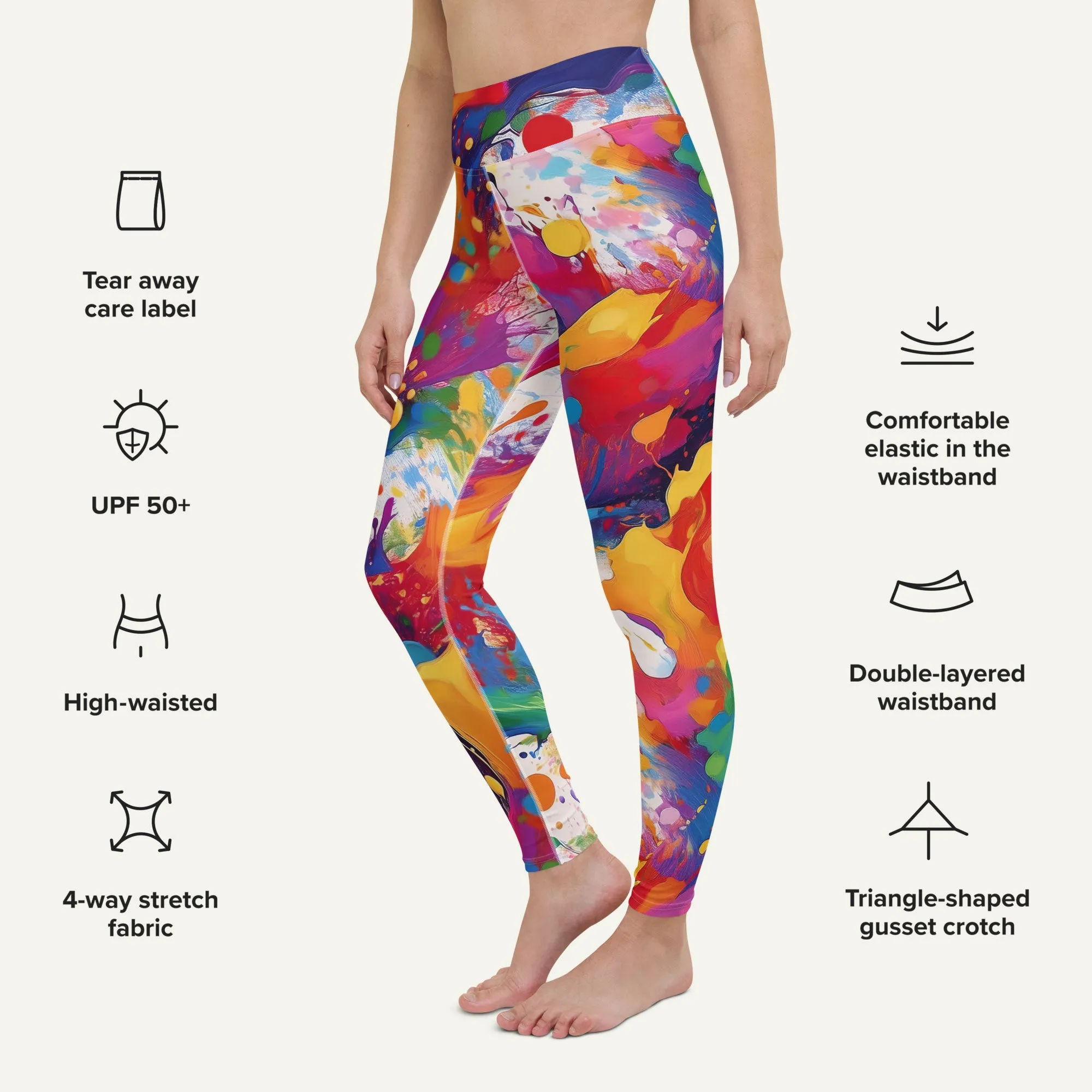 Paint Splatters High-Waisted Leggings