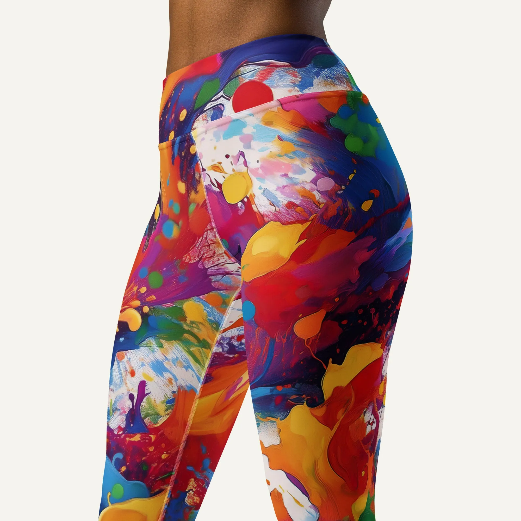 Paint Splatters High-Waisted Leggings