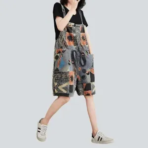 Painted women's jean overall