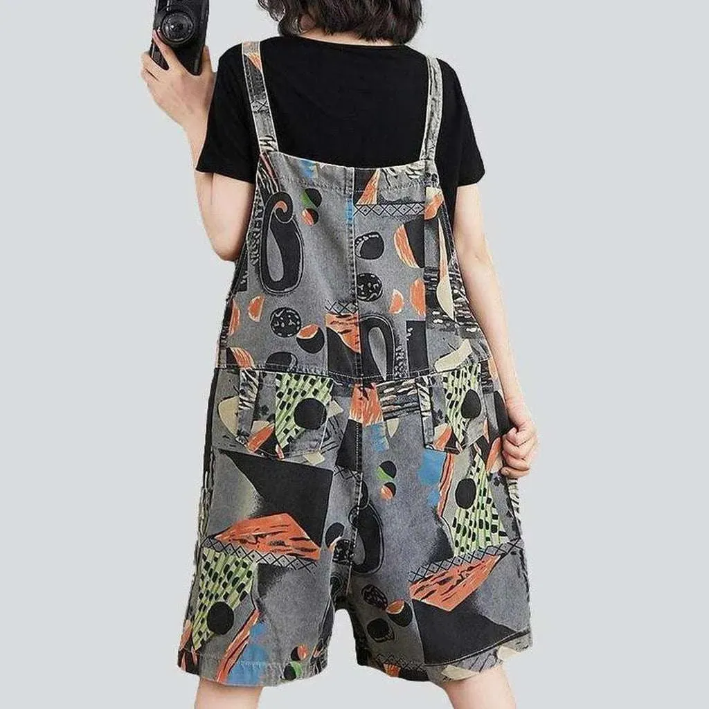 Painted women's jean overall