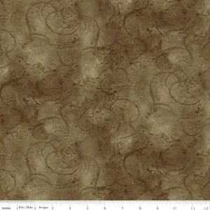 Painters Watercolor Swirl Sepia Yardage by J Wecker Frisch | Riley Blake Designs