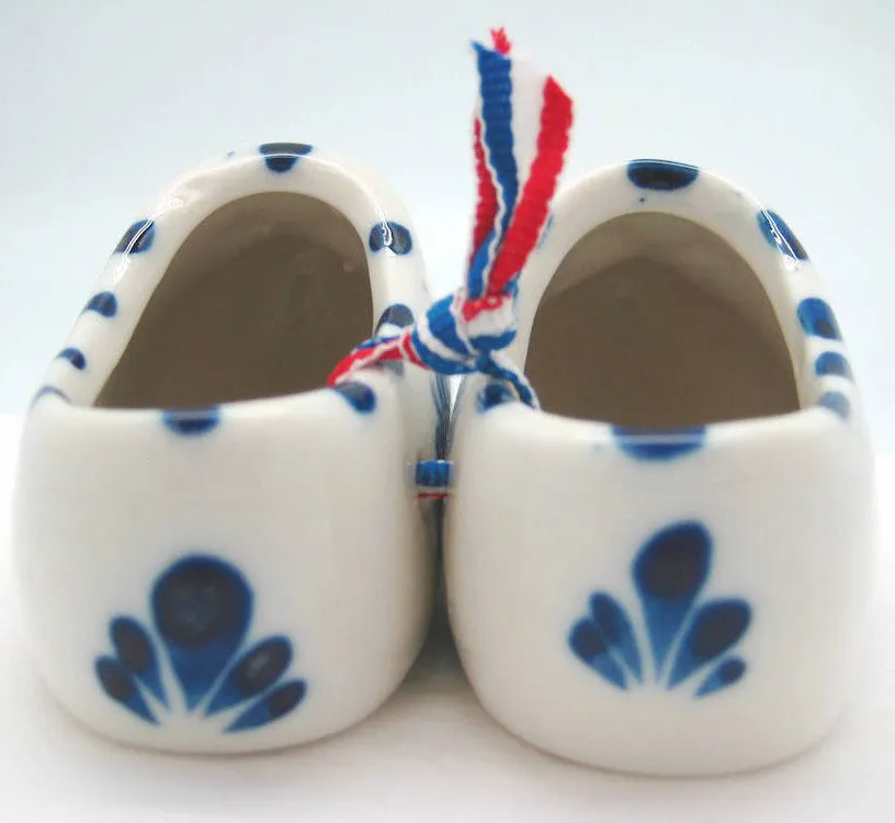 Pair of Delft Shoe with Embossed Windmill Design