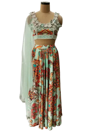 Paisley Print Lehenga Set