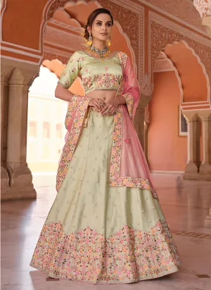 Pale Green Traditional Embroidered Lehenga Choli