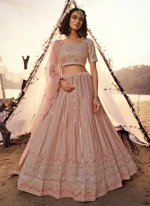 Pale Pink Embroidered Lehenga Choli