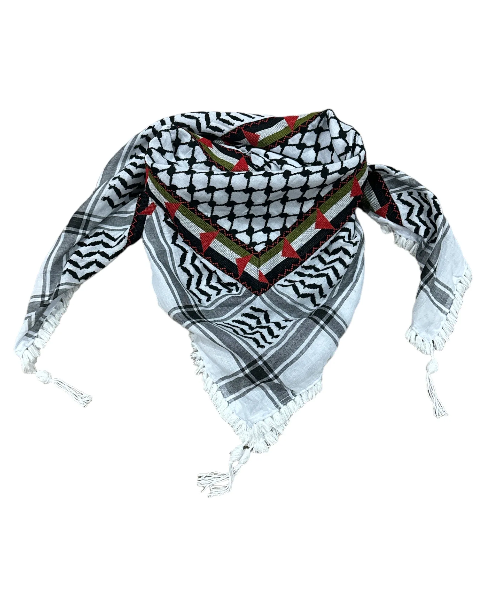 Palestine Flag Embroidered Heritage Kuffiyeh