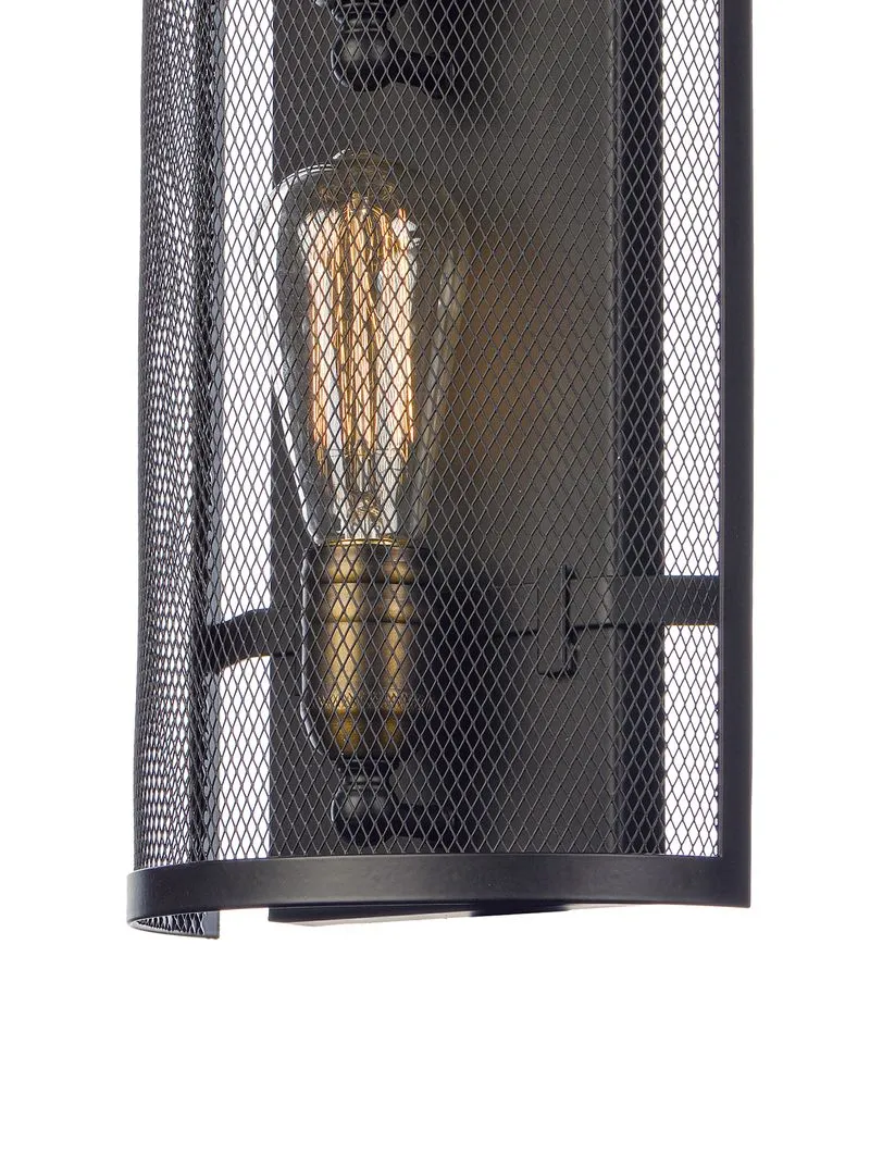 Palladium 18" 2 Light Wall Sconce in Black and Natural Aged Brass