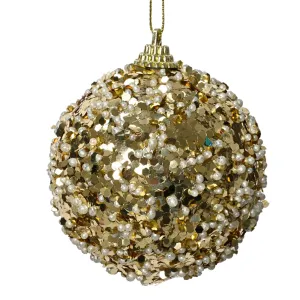 Palline di perle e paillettes per albero di natale champagne decorazione natalizia