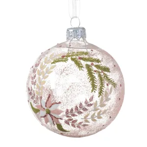 Palline per albero di Natale in vetro decorato rosa da Ø 8 cm, confezione da 6 pezzi