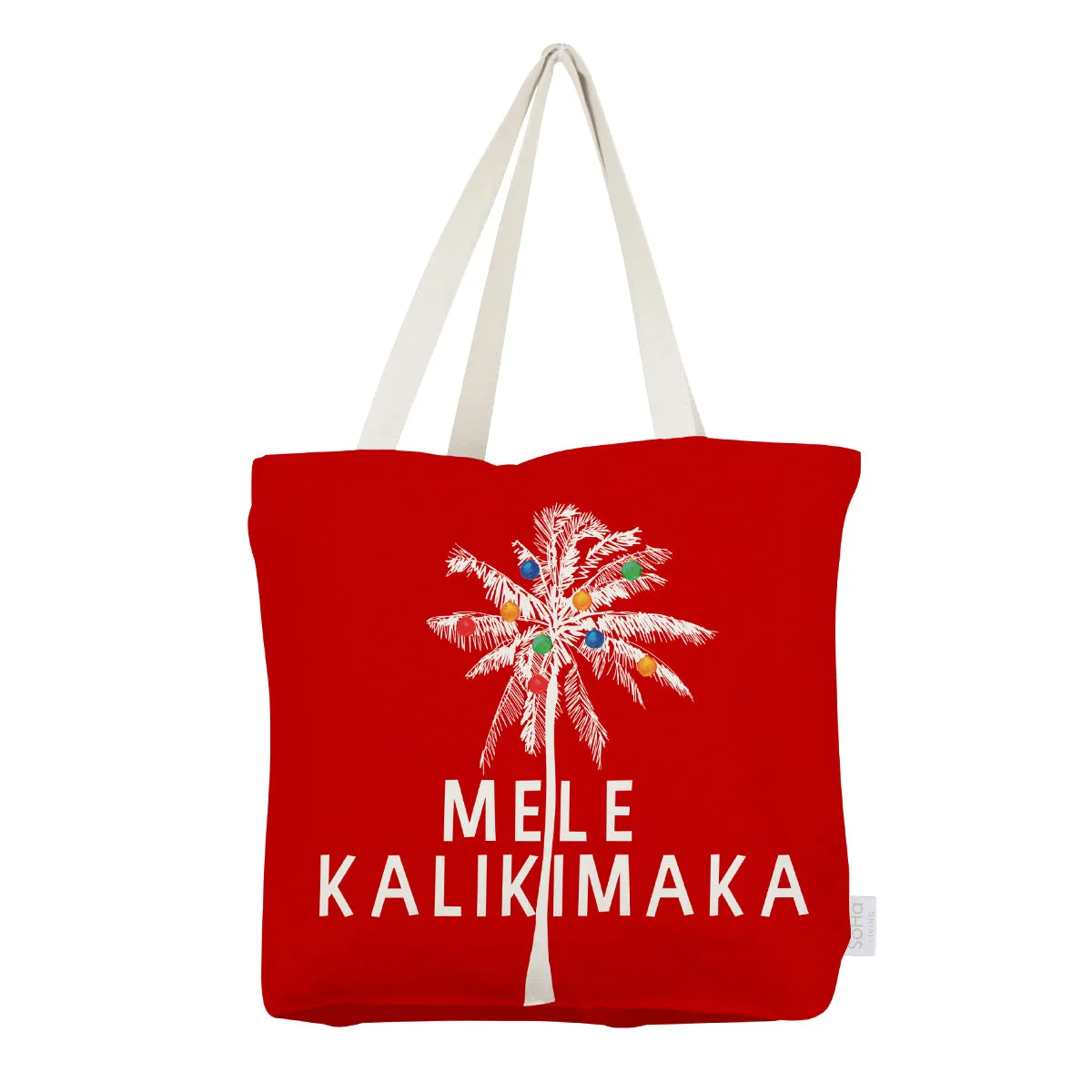 Palm Tree Balls Red Gusset Tote Bag