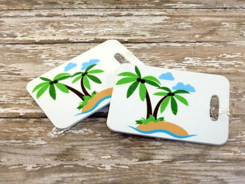 Palm Tree Luggage Tags - Set of 2