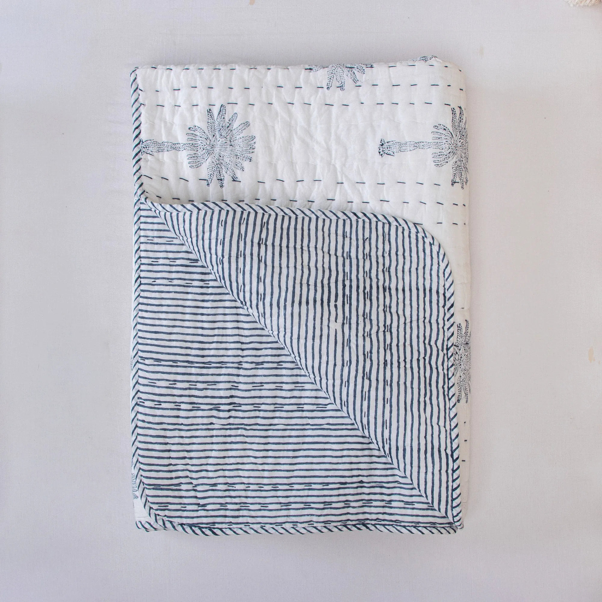 Palm Tree Mulmul Cotton Newborn Blanket