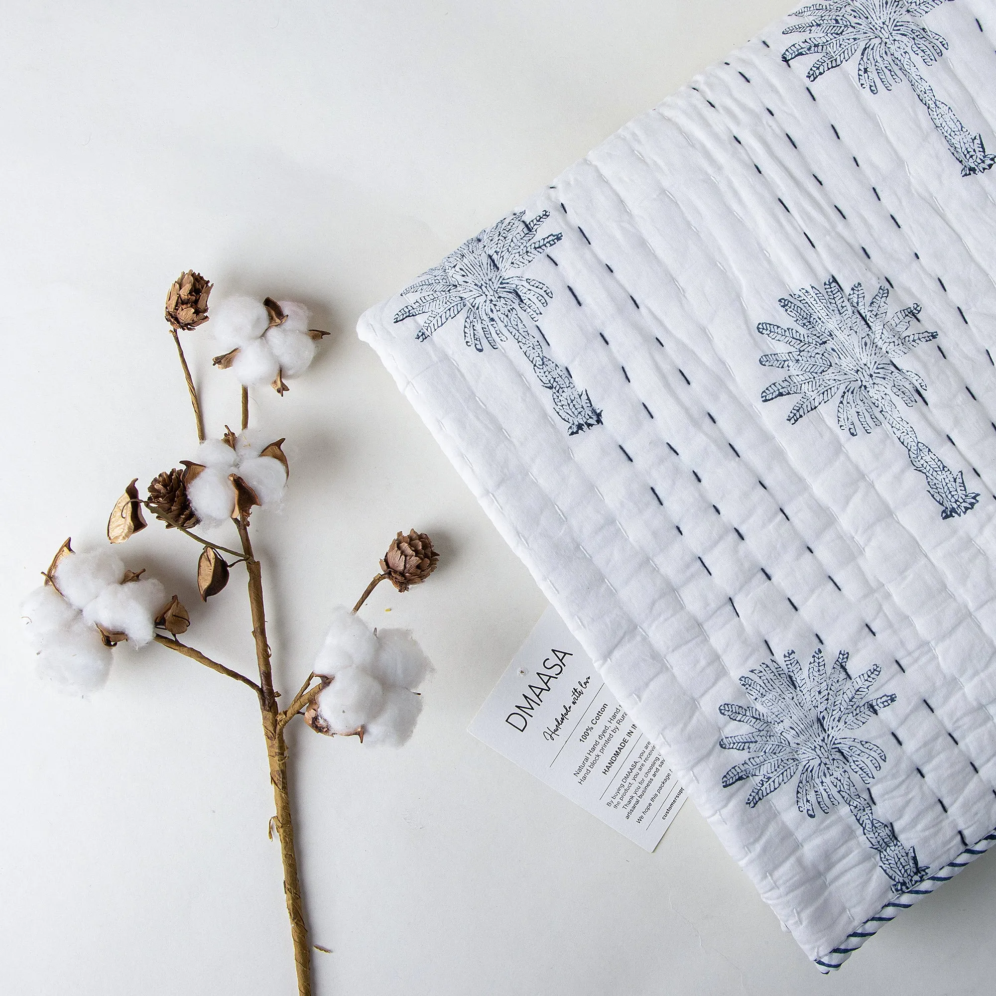 Palm Tree Mulmul Cotton Newborn Blanket