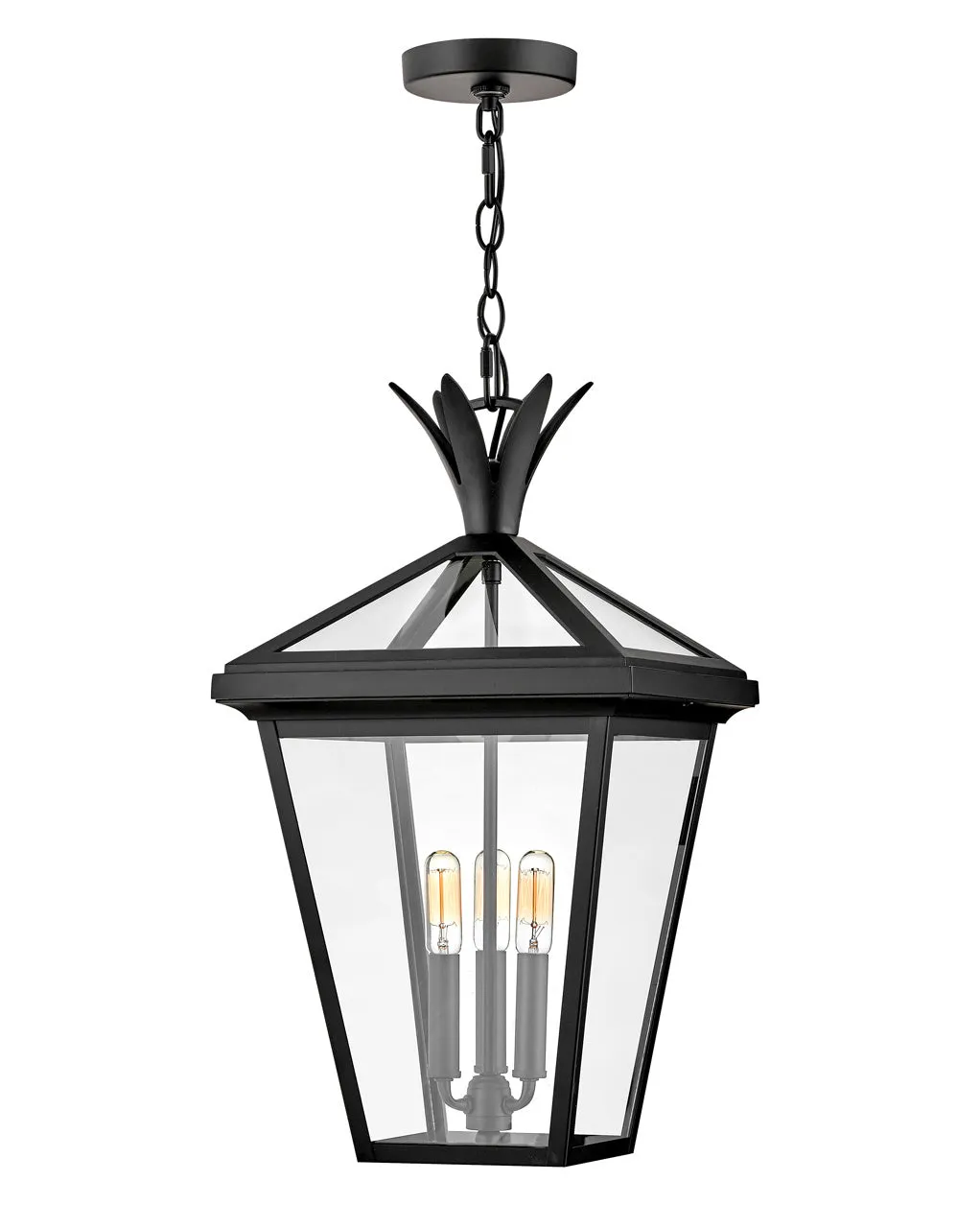 Palma Three Light Hanging Lantern in Black