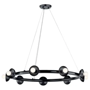 Palta 35" 9-Light Chandelier, Black Finish