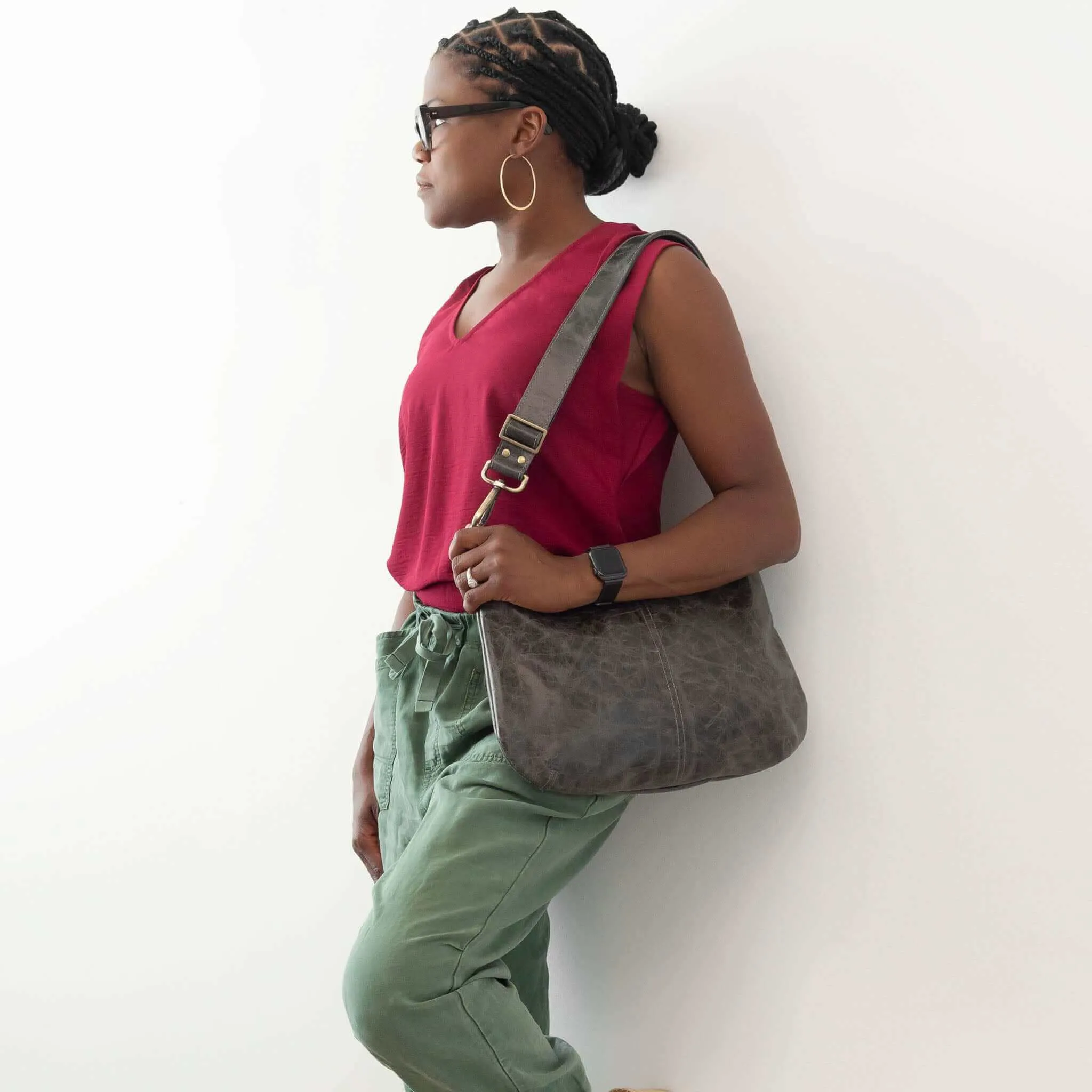 Pamela Crossbody Hobo - River Rock